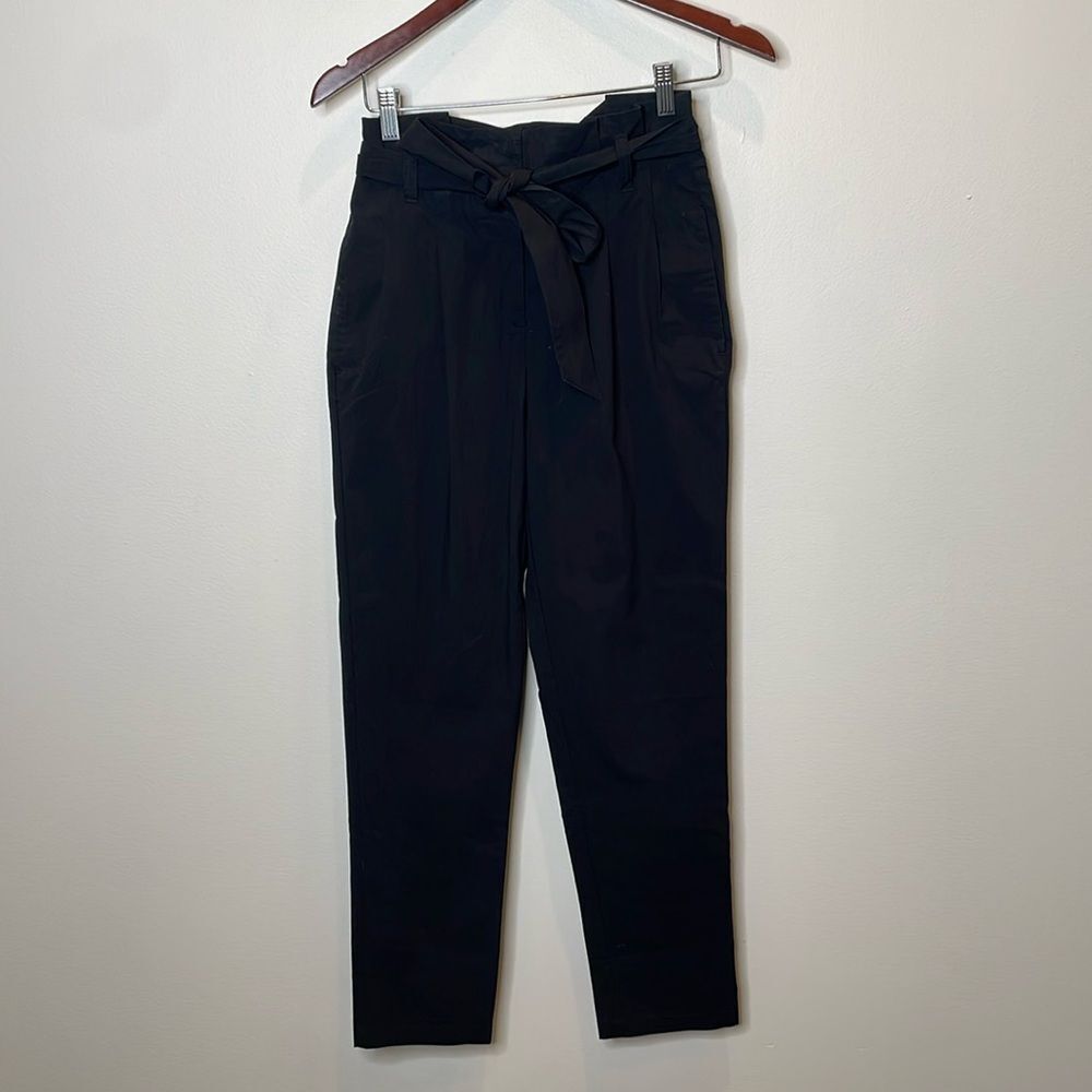 NWT J. Crew Tapered paper-bag pant in cotton poplin 00 - Picture 2 of 9